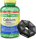 Frühling - Tal Kalzium 600 mg + Vitamin D 20 mcg - 500 Zähler mit Wöchentlicher Pille Organizer GoodDealsHouse - Knochengesundheit Nahrungsergänzung Tabletten