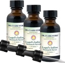 Dr. Clark Lugol jód 2% -os megoldás - vízi és 2% szemcsés jód - természetes gyomor- és egészségvédelmi - 1 fl. Oz egy cseppentő 3Pack