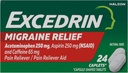 Excedrin Migrén fájdalom Reliever Caplets 24 ea (3-as csomag)