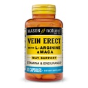 MASON NATURAL Vein Erect L- Argininnel és Macával - Támogatja a szexuális és érrendszeri egészséget, Varicose Veins és Spider Veins kiegészítés, 80 kapszula