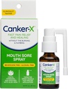 Canker- X Mouth Sore Spray, Oral Pain Relief from Canker Sores, Burns & More, No Burning & Numbing, Benzocaine- Free & Alkohol- Free Mouth Ulcer Treatment, Targeted Spray Nizzle, 0.51 Fl. Oz.