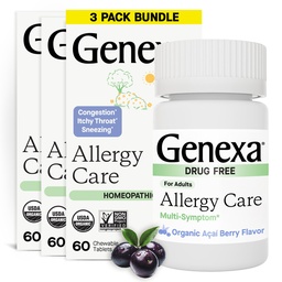 Genexa AllergiateCare 124; Drug Free, Non-Drowsy Allergy & Decongestant Relief for Advanced 124; Vegan & Non- NATUDATE