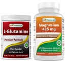 L- Glutamin Pure Powder 1 LB & Magnézium Glicinate 425 mg