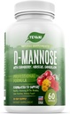 100% tiszta D-Mannose kapszula 1000 mg Cranberry, Hibiscus, és Gyermekláncfű kivonat, gyors hatású professzionális húgyúti fertőzés prevenciós formula vizelési tract egészségügyi és húgyhólyag támogatás