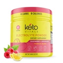 Keto Vitals Electrolytes Powder - Sugar Free Keto Electrolytes Powder with Kálium, Magnézium, Nátrium, & Kalcium - No Sugar Electrolyte Drink Mix & Hidration Powder, 60 Servings, Málna Lemonade