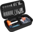 Nehéz eset Asthma Inhaler, Kézi Spacer gyerekeknek és felnőtteknek, Maszkok, Inhaler Holder Asthma utazási táska szállító szervező Mesh Pocket fit Gyógyszerek és kiegészítők, Fekete