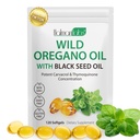 Oregano Öl Kapseln, 2 in 1 Öl von Oregano mit schwarzem Samenöl, Oregano Öl Ergänzung Kapseln, Organisches Öl von Oregano Extrakt, Non-GMO, Glutenfrei