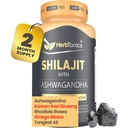 Herbtonics Shilajit férfiak és nők számára Ashwagandha, Koreai Red Ginseng, Rhodiola Rosea, Ginkgo Biloba, Tongkat Ali