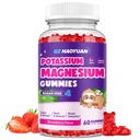 Magnézium gumik gyerekeknek - Magnézium Glicinate Gumies D3, B6, Kálium & Ashwagandha, Magnézium gyerekeknek és felnőtteknek relaxáció, alvás, agy & csont egészség -Vegán Strawberry 60ct