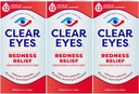 Clear Eyes Redness Eye Relief Eye Drops, 0,5 Fl Oz, 3-as csomag