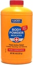 Lucky Super Soft Medicated Body Powder, 8- oz., Soothes Itch, Cools Skin, Absorbs Nedvesség, Dries Oozing of Poison Ivy, Oak, Sumac