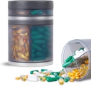 Extra nagy kiegészítés Organizer és hordozható Pill Case 8 Commaters Double Layers Medicine Dispenser Havi Vitaminok Organizers Pill Bottle, Gray