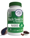Health Thru Nutrition Black Seed Oil 500mg 360 Softstell.124; High Potency 2% Thymokinone