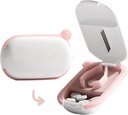 MURRI & MURRDI Kis Pirula Cutter és Organizer kis vagy nagy pirula, Hordozható Medicine Cutter Pocket Purse, Pill Holder Cutter Vitaminok, Tabletta, Gyógyszerek, Rózsaszín