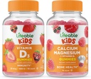 Életképes D-vitamin Kids + Kalcium Magnézium Kids, Gumicukor Bundle - Nagy ízű, vitamin kiegészítés, Gluten mentes, GMO mentes, rágógumi