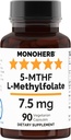 MONOHERB L- Metilfolát 7,5 mg - 90 Vegetáriánus kapszula - metil folsav kiegészítés