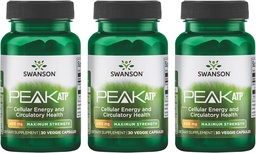 Swanson Maximális Erő Csúcs ATP- Natural Supporting Cellularis Energy Support- Támogatja a fizikai teljesítményt és a Promotes Egészséges Blood Flow Support- (30 Veggie Capsules, 400 mg, Each) 3 Pack