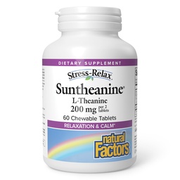 Természetes tényezők Sunteanine L- Theanine 100 mg - Egészségügyi kiegészítés a nyugodt Outlook - L-Theanine Supplement Supports Relaxing Alvás és AIDS a fulladás ellen - 60 rágótabletta (30 adag)