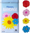 BioSwiss Kids Bandages, Flowers Shaped Self Addesive Bandage Set, Latex Free, Sterile Wound Care, 50 gróf