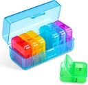 Zoksi Weekly Pill Organizer 2 Times egy nap, Blue 7 Day Am Pm Pill Box, Daily Am Pm Pill Organizer 7 nap, Portable Vitamin Pill Case, Weekly Pill Box for Fish Oils, Vitamin, Kiegészítés