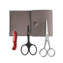 LIVINGO 4,5 hüvelyk Beard & Mustache olló a férfiak, Professional Rounded Tip Safety Sharp Stainless Steel Small Beauty Facial Orr Hajnyíró olló Kit Mini Comb és bőrönd