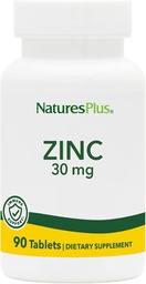 NaturesPlus Cink tabletta - 30 mg, 90 Vegetáriánus tabletta - Immunrendszeri kiegészítés a sejtek növekedéséhez és javításához - Promotes Egészséges emésztés, Metabolizmus és látás - Gluténmentes - 90 adag