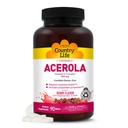 Country Life Acerola Vitamin C Complex 500mg, Berry Chewable Wafers with Citrus Bioflavonoids & Rose Hips, Immune Health Antioxidant Support, Gluten Free, Vegan, 90 Wafers