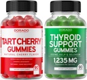 Tart Cherry (90 Gumies) Uric Acid Level Support Felnőttek - Erőteljes Antioxidáns Celery Seed és Thyroid Support (90 Gummees) Ashwaganda & Bladderwrack Support Supplement - Vegan & Made in USA