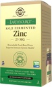 Solgar Earth Source Food Fermented Koji Cink 25 mg, 60 növényi kapszula - Higher- Absorption, Bioavailable Cink for Immune & Skin Health - Non-GMO, Vegan, Gluten No, Dairy No, Kosher - 60 adag
