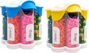 Extra nagy Pill Organizer Napi, Heti, Havi kiegészítés palack, Cute Blossom Pill Dispenser 7 XL kompartmentekkel (2 Pack Combo) (Light Blue and Yellow)