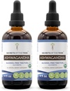 Ashwagandha Tinktúra Alkoholmentes kivonat, USDA Organic Ashwagandha Withania Somnifera Anti- Stress and Relaxation 2x4 OZ