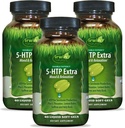 Irwin Naturals Double Potency 5- HTP Extra - 60 Liquid Soft- Gels, Pack of 3 - Relaxation & Serotonin Production - 90 Total Servings