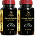 ACAI Berry kivonat - acai Berry Diet kapszula, Acai Berries Superfood, Vízvitamin Akai Blueberry, Akai Berry Gyümölcspirula - 2 üveg 120 kapszula