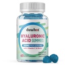 Hyaluronsäure-Gummien, Hyaluronsäure-Ergänzungen mit Vitamin C & Biotin 5000mcg für Haut, Haar, Nägel Gesundheit, Gelenke Ergänzungen für Frauen & Männer, Low Sugar, Vegan, Non-GMO, 60 Zähler