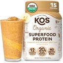 KOS szerves növényi alapú fehérje por, csokoládé mogyoróvaj - finom vegán fehérje por - Keto Friendly, Gluten Free, Dairy Free & Soy Free - 15 szolgáltatás