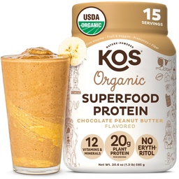 KOS szerves növényi alapú fehérje por, csokoládé mogyoróvaj - finom vegán fehérje por - Keto Friendly, Gluten Free, Dairy Free & Soy Free - 15 szolgáltatás