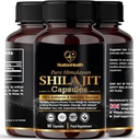 Himalájai Shilajit kapszula - 100% Tiszta és természetes 90 Vegán tabletta - Gold Grade Wellness, Energy & Vitality Supplement Fulvic & Humic Acid
