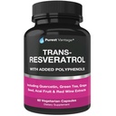 Resveratrol Supplement - Potent 1400mg Formula Trans Resveratrol, Quercetin, Grape Seed, Green Tea, Acai és Red Wine Extract - 60 Veggie kapszula