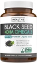 Cold- Pressed Black Seed Oil kapszula - Vegan Non-GMO Nigella Sativa Fekete Seed olaj kiegészítés Omega 3 DHA teljes test Wellness & Brain Support - Vegan Omega 3 & Thymokinone- Rich (1 hónap)