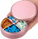 Metal Pill Organizer 4 Commodities - Portable Travel Pill Case Daily, Waterproffed Pill Box for Purse, Compact Pill Holder Medicine Container Dispensers for Vitamin Cod Májolaj kiegészítés Rózsaszín