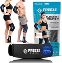 Freezesleeve Ice & Heat Therapy Compression Sleev- Rehasznosítható, Rugalmas Gel Hot / Cold Pack, 360 fedél a térd, könyök, bokrok, csukló, fekete, X-kicsi