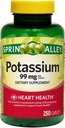 Kálium szív egészségügyi kiegészítő kupak, 99 mg, 250 gróf (1 db-os csomag)