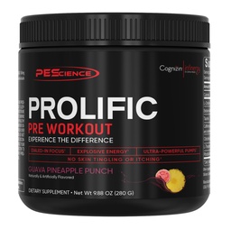 PESCIENCE termékeny preworkout por férfiaknak és nőknek L-citrullin nitrogén-oxid booster, energia por & Nootropic for Focus - Pretussion Without Beta Alanine - 40 Scoops, Guava ananász punch