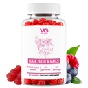 VITA GLOBE Hair, Skin & Nails + Collagen Gummees - 20mg Vitaminokkal A, C, D, E, B6 & Biotin Warden 124; Szépség & Wellness kiegészítés egészséges haj növekedéshez, Sugárzó bőr & Strong Nails - 60 Count (1-es csomag)