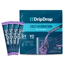 DripDrop hidratációs csomagok - Grape - Single Serve Electrolites Powder Drink Mix - Non-GMO, Gluten Free, Vegan - 32 Sticks