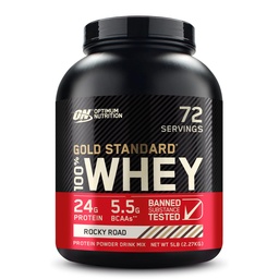 Optimum Nutrition Gold Standard 100% tejsavó fehérje por, Rocky Road, 5 font (csomagolás május Vary)