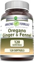 Amazing Formulas Oregano Oil with Ginger & Fennel Supplementary (Ginger & Fennel Supplementary) - 124; 120 Softstells - 124; Non- GMO - 124; Gluténmentes - 124; Made in USA