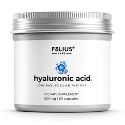 Ultra magas tisztaságú hialuronsav kapszula 500mg - 95% -os nátrium-hialuronát - erősen tisztított és biológiailag hozzáférhető - alacsony molekulasúly - nem-GMO fermentált - 60 kapszula
