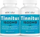 1500 MG Tinnitus für Ringen Ohren, Tinnitus Ergänzung für Ohrring, Proprietäre Kräutermischung, Ohr Tinnitus für Frauen Männer, (60 Caps, 2-Pack)