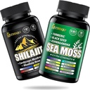 Sea Moss and shilajit Bundle - 90 Count - Sea Moss, Black Seed Oil, Ashwagandha, Turmeric & Shilajit, Burdock, Bladderwrack 21 in 1 Supplements (2 Packs) Brown2